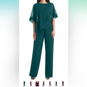 Chiffon 3 Piece Mother of The Bride/Groom Pant Suit